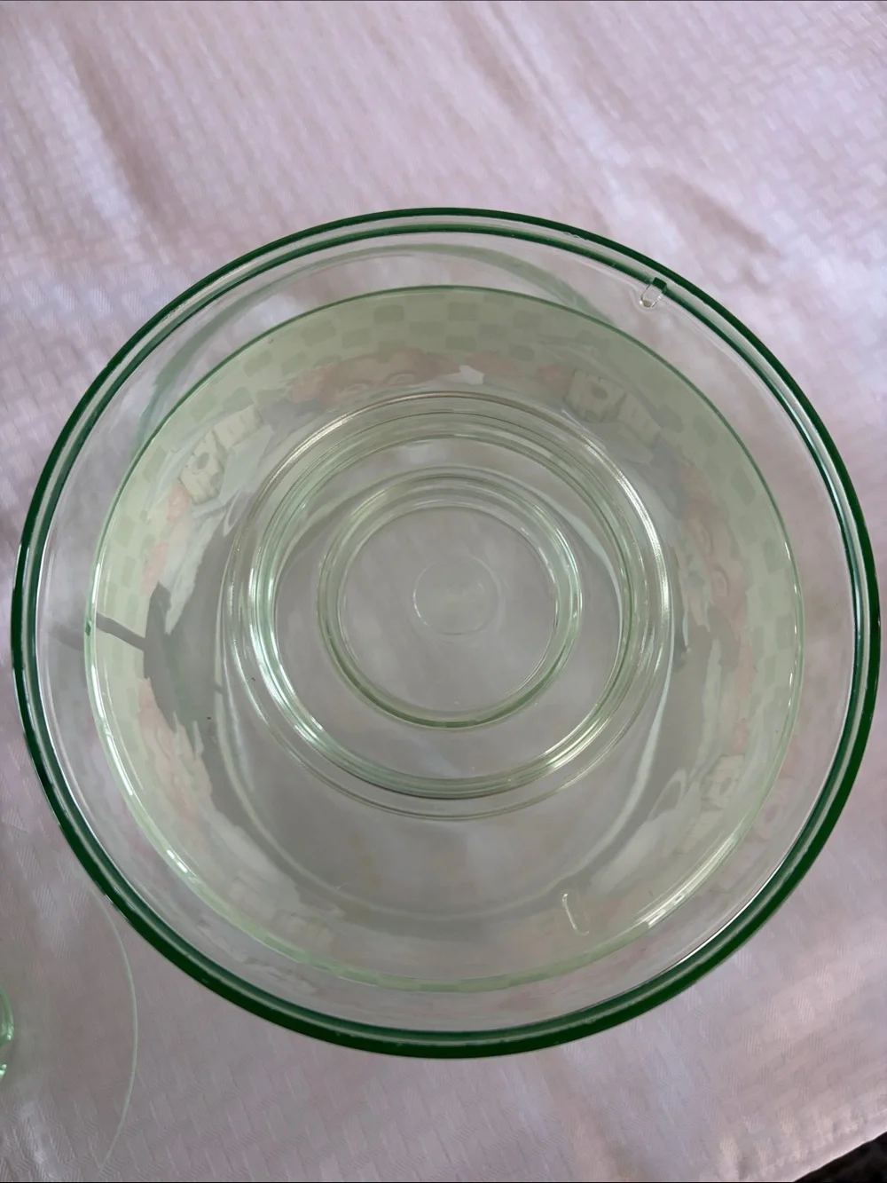 Green Ice Bucket with Floral Garden Motif
